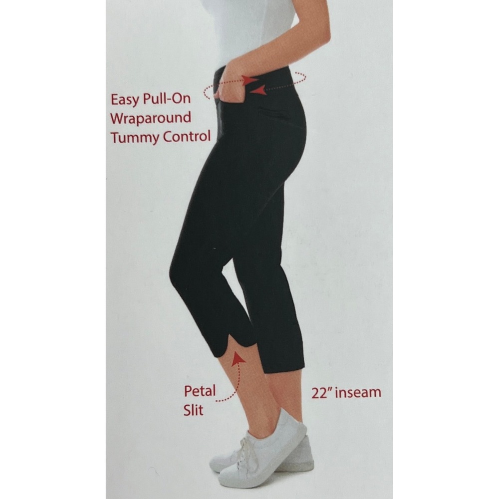 541. S.C. & CO. Ladies 360‎ Tummy Control Stretch Comfort Cropped Pants Black. 8
